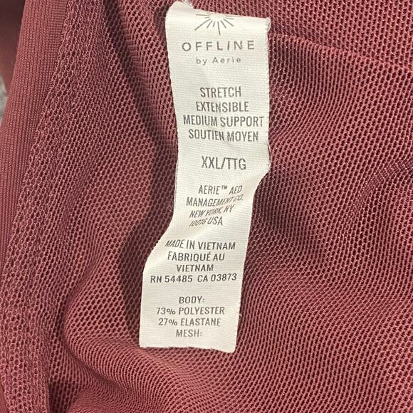 Offline by Aerie Stretch Bralette Sports Bra Womens XXL Burgundy Medium Support - Picture 5 of 5